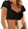 Nina von C. Dirndl-Bluse, Kurzarm Damen,34,Schwarz