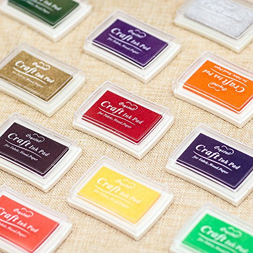 Kesote Stempelkissen Set, 15 Farben Stempelfarbe Stempel Tinte für Kinder Papier Handwerk Stoff Fingerabdruck Scrapbook Malerei