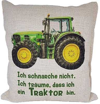 Kilala Anti-Schnarch-Kissen Dekoration Traktor Trecker mit Spruch