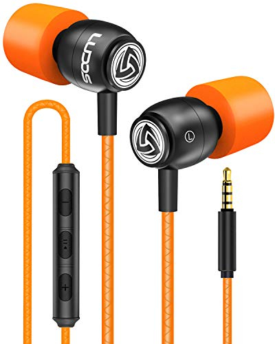LUDOS Clamor Kopfhörer In Ear - Wired Ohrhörer mit Kabel und Mikrofon, 5 Jahre Garantie, Bass, Premium-Audioqualität, Neuartiger Memory Foam, Verstärktes Kabel, Headphones mit Lautstärkeregler