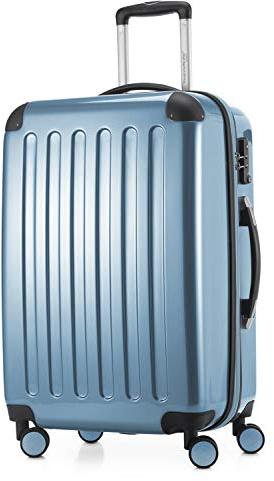 Hauptstadtkoffer Alex - Erweiterbarer Hartschalenkoffer 65 cm (74 L) mit TSA-Schloss - robuster Trolley-Reisekoffer mit 4 Doppelrollen, Pool blau