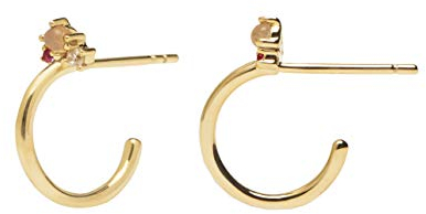 PDPaola Libellule Ohrstecker aus 18 Karat goldplattiertem Sterling Silber mit Zirkonia und Edelsteinen, AR01-212-U