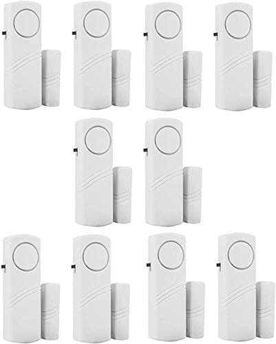 10 Pack, Door Window Alarm, Magnetic Burglar Alert Sensor, Loud Door Alarms for Kids Safety, DIY for Home Security, Office Protection,Shopping Store AAA Battery