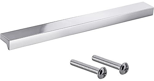 Gedotec Barre de poignée en aluminium massif | Poignée de tiroir en chrome | Angle | Poignée de meuble design pour tiroirs d'une longueur de 300 mm | Poignée de porte | 1 pièce