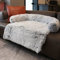 MoonxHome Haustier-Sofaschutz, beruhigendes Hundebett für große Hunde, Plüsch-Hundematte, Hundesofa, universeller Haustiermöbelbezug mit weichem Nackenrolle, Sofa, maschinenwaschbar, Silbergrau, groß