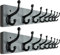 WEBI Garderobenleiste,Wandgarderobe mit 8 Haken Gusseisen,Garderobenhaken Wand,Kleiderhaken Wand Garderobe für Mäntel,Jacken,Grau,2 Stück