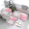 AOLIGL 3-Teiliges Mikrofaser Badvorleger-Set Duschmatte + Kontur Matte + WC-Deckelbezug rutschfeste Badvorleger für Dusche und Toilette Pink Flamingo Badvorleger 3D-Druck