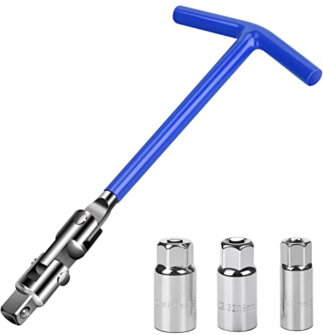 Oumuik Zündkerzenschlüssel-Set/Universal Zündkerzenschlüssel/Auto Zündkerzenschlüssel,Zündkerzenschlüssel Satz 4 TLG.16/18/21mm, blau