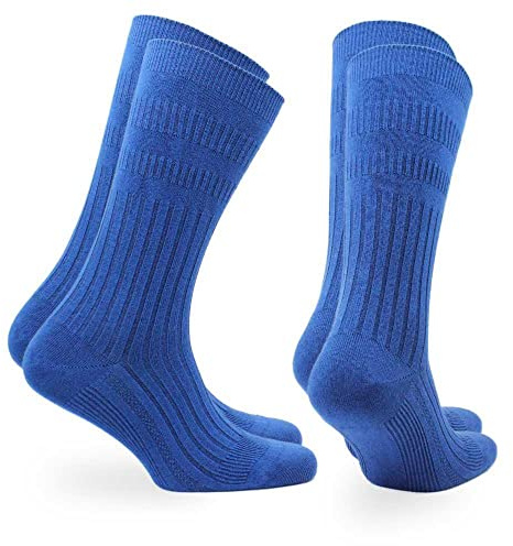 NORFOLK SOCKS Cotton, Diabetic & Oedema Friendly, Non-Restrictive Socks, for Swollen Feet & Ankles, Crew Length, Men & Women, 2 Pair Pack