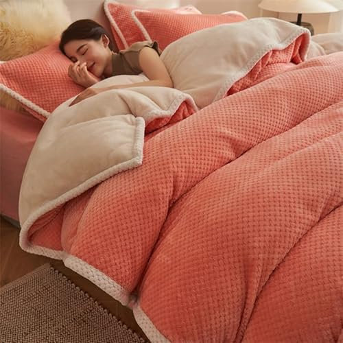 BettwäSche GrüN-Bettbezug 220x240-Winterwarmer Flanell-Bettbezug, Einfarbig, Weich, GemüTlich, Bettbezug FüR Erwachsene, Kinder, Dicker Bettbezug Mit Doppeltem Verwendungszweck, 220 X 240 Cm-Geschenk