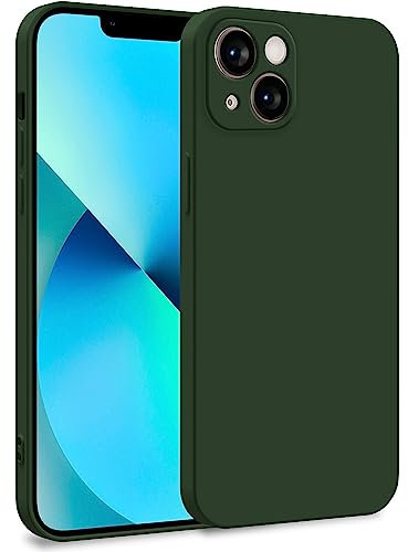 MyGadget TPU Case for iPhone 13 - Cover Dual Layer with Camera Protection | Inner Lining - Soft Touch Rubber & Anti-Scratch Shell Olive Green
