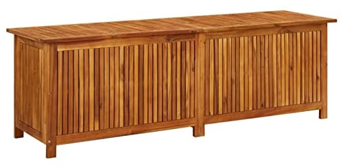 Keketa Homgoday Garten-Aufbewahrungsbox 175x50x58 cm Massivholz Akazie, wasserdicht, mit Reißverschluss, für Kissen und Decken