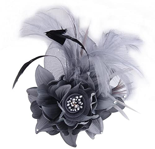 Fleur Plume Mariée Broches, Asudaro 15cmx10cm Vintage Broche Broche De Corsage En Tissu Brooches De Mariage Pour Accessoire Coiffure Femme Fête Fashion Chapeau Elegant