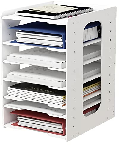 NUODWELL Office Paper Organizer für Schreibtisch Büro-Organizer Schreibtisch Organizer Desktop-Aktenhalter Schreibtischbriefkasten & A4-Papierhalter Dokumentenlager für Home Office School (7 Tier)