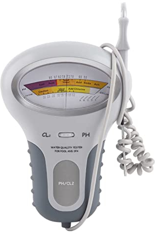 Tbest Pool Wassertester PH Messgerät, PH Chlor Messgerät Schwimmbadwassertester Wasserqualitäts Tester PH-Messgerät Chlortester Wasserdetektor für Schwimmbad, Aquarium, Pools