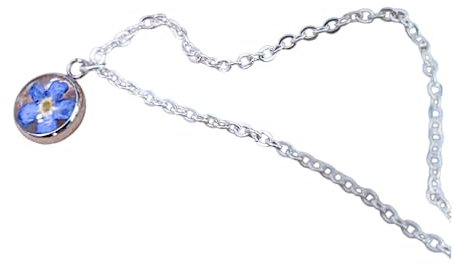Dezenter Anhänger Vergissmeinnicht Unikat Schmuck| Gedankenwudner Manufaktur