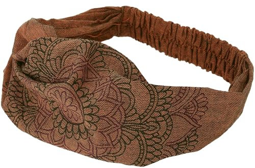 GURU SHOP Haarband, Kopfband, Bandana mit Mandala, Kopfbedeckung - Rostbraun, Herren/Damen