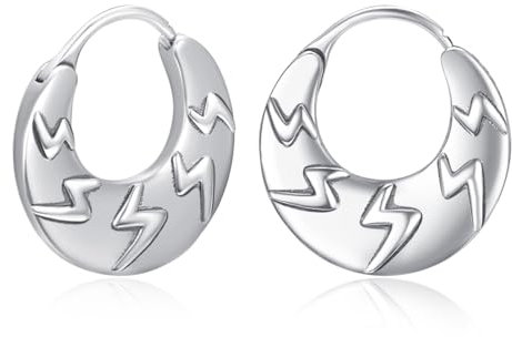 Blitz Creolen Sterling Silber Blitz Ohrringe Hoop Huggie Ohrringe Schmuck für Herren Damen