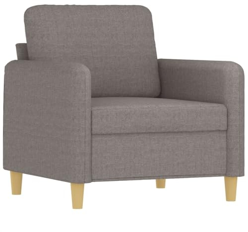 vidaXL Sessel, Sofa Relaxsessel mit gepolstertem Sitz Armlehnen, Fernsehsessel Loungesessel mit Metallgestell, Polstersessel Ruhesessel, Taupe Stoff