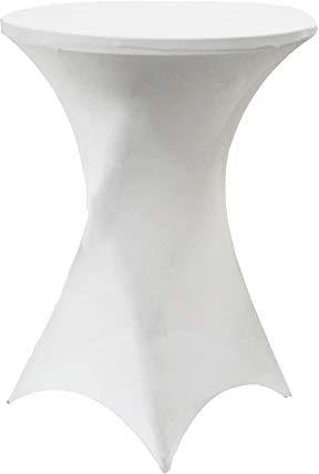 SINSSOWL 10 Stück Spandex Stehtisch Hussen 80-85 cm weiß Tischdecke Dekoration für Hochzeiten, Partys, Bars, Bankette und Veranstaltungen