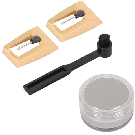 Plattenspieler-Nadelreinigungsset, 4-in-1-Reinigungsset mit Stylus-Reinigungsgel, Nadelbürste, Ersatznadel, für Victrola für Crosley für ION für Jenson für Boytone