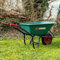 HOMEMASTER® Heavy Duty Garden Wheelbarrow | 90L 150KG | Pneumatic Tyre | Toughened Plastic | Strong Large Transport Trolley Handcart Wheel Barrow | Green & Black