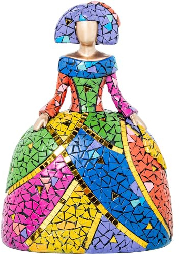 Figura de una menina Mosaico de Resina Multicolor 13x18x24 cm