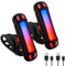 CHANCCI LED Rear Bike Light 2 Pack,Ultra Bright USB Rechargeable Bicycle Taillights,Rear Red & Blue Bike Light for Night Riding,Easy to Install On Any Bike Trailer or Helmet,5 Light Mode Options