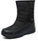 Stivali da Neve Scarpe Uomo Invernali Stivaletti Cerniera Outdoor Foderato in Pelliccia Caldi Boots Stivali A metà Gamba Antiscivolo Comodo Scarponcino Trekking Scarpe Nero EU43