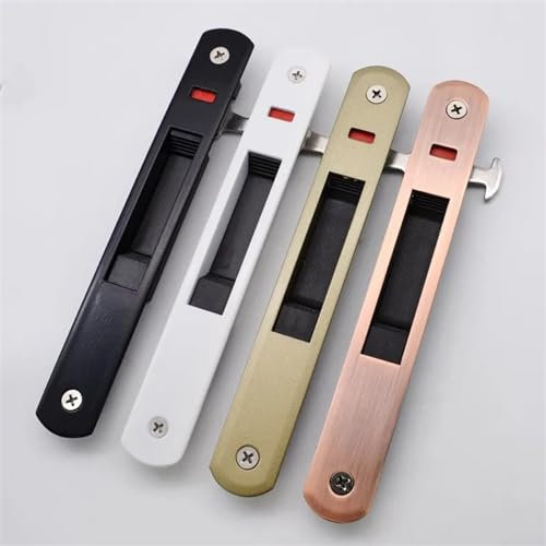 Cerradura de puerta corredera de aleación de aluminio, ventana de vidrio, push-pull, gancho de puerta automático, bloqueo de un solo lado, Hardware de puerta blanco, negro y bronce, 1 Uds.(Black)