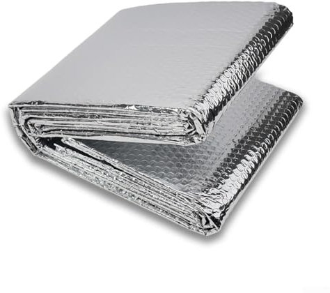 Feuille d'isolation pour radiateur, 5 m x 60 cm, feuille à bulles d'aluminium double face, réflecteur de chaleur, économie d'énergie, réduction du bruit, installation réduite, pour plus d'efficacité