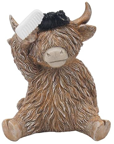 The Leonardo Collection Highland Cow Boy Quiff For Gift | Decorative Accent, Display Piece, Eye Catching Ornament, Ideal for Home and Office Decor, Great Gift for Collectors
