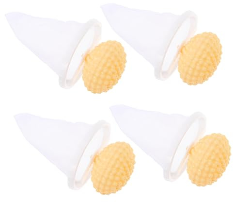 Attrape-poils Polyester Flottant Laver à Machine 4 Pièces pour Jaune Pp | Filtration Haute Efficacité, Réduit la Dispersion, Usage Lessive, pour Chats et Chiens, Matériau Solide