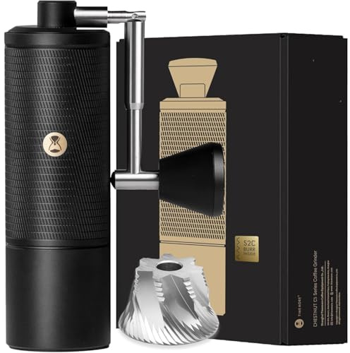 TIMEMORE C5 Pro Manual Coffee Grinder Capacity 30g with CNC Stainless Steel Conical Burr - Internal Adjustable Setting,Double Bearing Positioning (C5 Pro Matte Black)