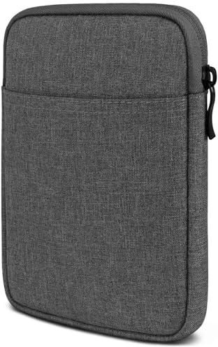 moex Custodia per eBook Kobo Clara BW con cerniera e scomparto per accessori, in tessuto e-reader Sleeve morbida imbottita, custodia protettiva minimalista Dash Case, grigio scuro