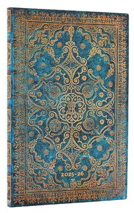 2026 Azure (Equinoxe) Maxi 18-month Vertical Softcover Flexi Dayplanner 2025-2026 (Elastic Band Closure): Kalendarz 18-miesięczny