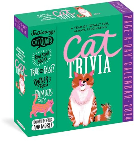 Cat Trivia Page-A-Day Calendar 2024: Cat Quotes, Paw-some Books, True or False, Owner's Tips, Famous Cats, Know Your Breeds, and More!