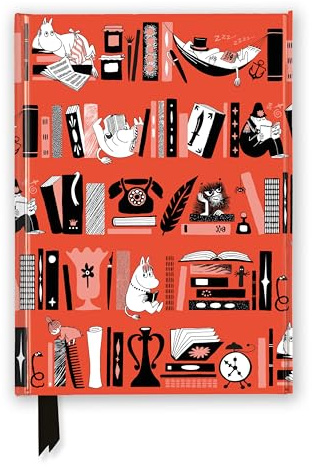Premium Notizbuch DIN A5: Mumin, Bücherregal: Unser hochwertiges, liniertes Blankbook mit festem, künstlerisch geprägtem Einband und Magnetverschluss (Premium Notizbuch DIN A 5 mit Magnetverschluss)