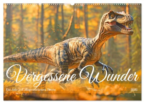 Vergessene Wunder - Ein Jahr mit ausgestorbenen Tieren (Wandkalender 2026 DIN A2 quer), CALVENDO Monatskalender: Erlebe die faszinierende Welt längst ... natürlichen Umgebung zeigt. (CALVENDO Tiere)