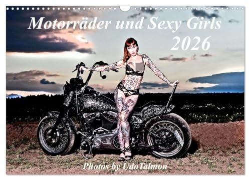 Motorräder und Sexy Girls (Wandkalender 2026 DIN A3 quer), CALVENDO Monatskalender: Stilvoll gestaltete Bilder mit schweren Maschinen und heiße Girls (CALVENDO Erotik)