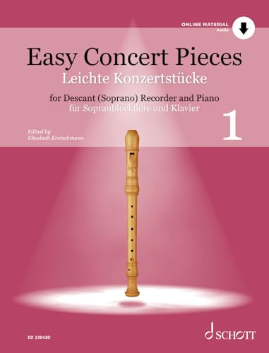 Leichte Konzertstücke: 30 Stücke aus 5 Jahrhunderten. Band 1. Sopran-Blockflöte und Klavier. (Easy Concert Pieces, Band 1)