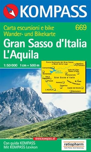 Kompass Karten, Gran Sasso d' Italia, L' Aquila: Wanderkarte mit Kurzführer dt./ital. und Radrouten. 1:50000 (KOMPASS Wanderkarte, Band 669)