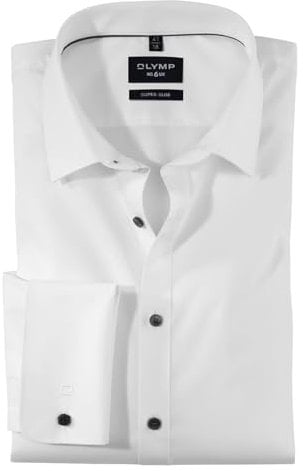 OLYMP No. Six super Slim Hemd Langarm Umschlagmanschette Uni weiß Größe 40