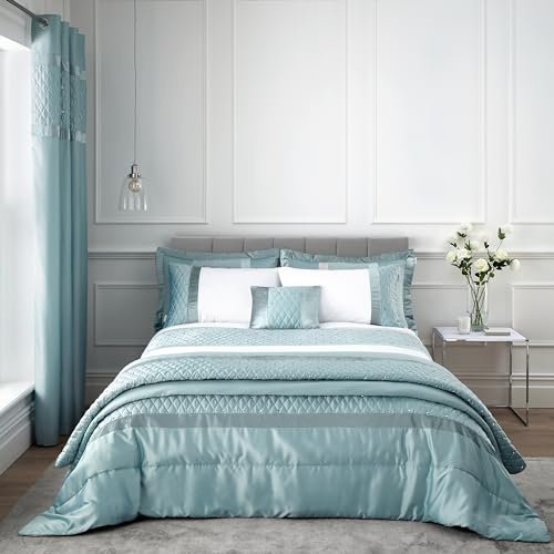 Catherine Lansfield Sequin Cluster King Duvet Cover Set with Pillowcases Duck Egg Blue