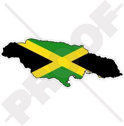 JAMAIKA Jamaikanische Karte-Flagge 140mm Auto & Motorrad Aufkleber, Vinyl Stickers