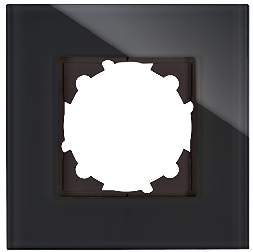 Kopp Glas-Abdeckrahmen 1-Fach schwarz für Schalterprogramm Athenis und HK07 405305001, Glas schwarz