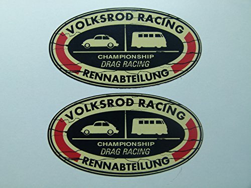 cut-it folientechnik & design MG337 / 2X Hotrod Aufkleber je 9,5x5cm Volksrod Vintage Retro Sticker Racing Old School Oldtimer Drag Racing