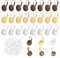 PH PandaHall 30 Sets 3 Couleurs Boucles D'oreilles Cabochon Dormeuses Supports Cabochon, Crochet Support Boucle D'oreille Dormeuse en Laiton avec Cabochons Verre en Forme de Dôme, Plateau: 16mm