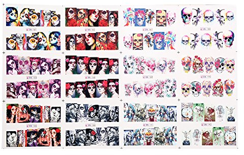 Halloween Nagelsticker, gotische Nailart Aufkleber für Kunstnägel Dekoration 2pcs