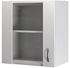 Flex-Well Glas-Hängeschrank UNNA - Oberschrank vielseitig einsetzbar - 1-türig - Breite 50 cm - Weiß